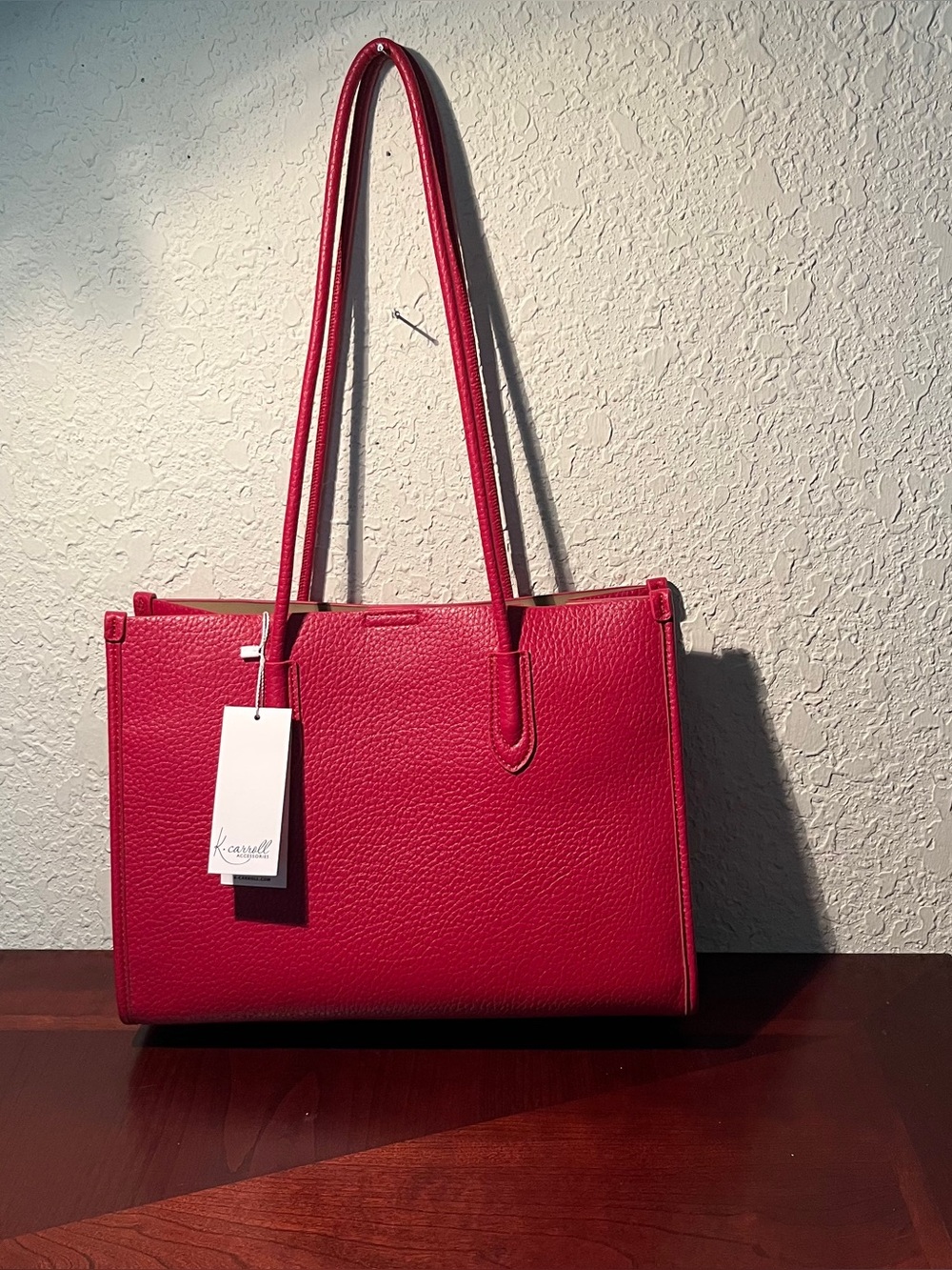 K. Carroll Red Secure Style Tote Bag